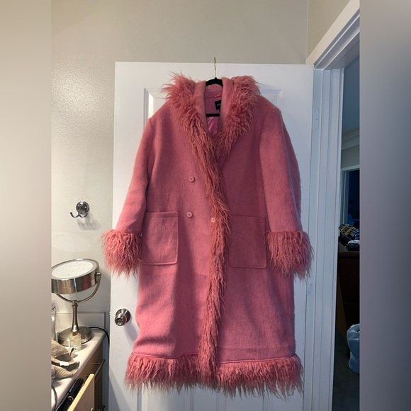 LoveShackFancy x MAX&MOI Billie Pant - PINK CASHMERE AND PINK FUR TRIM